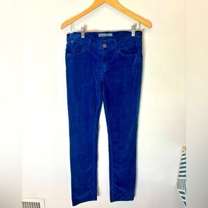 GoldSign Corduroy Dark Blue Straight Skinny Preppy Basic Plus Size 31